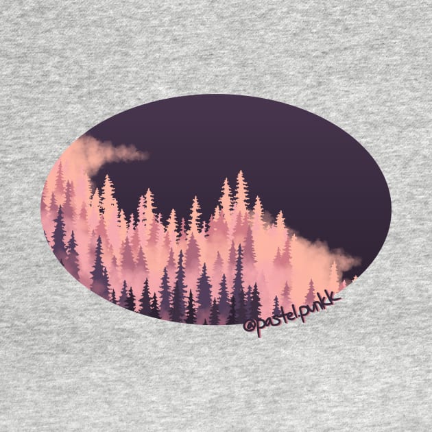 Pink Fog Forest by Pastel.Punkk